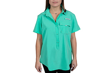 Image of Habit Trapper Junction River Short Sleeve Shirt - Womens, Spearmint, Medium, TS10034-9C9-WM