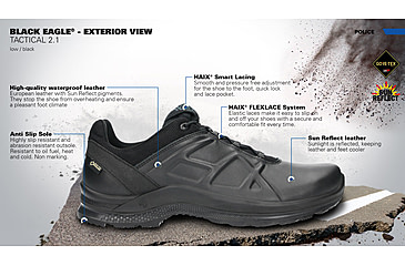 Image of HAIX Black Eagle Tactical 2.0 Low Shoe - Mens, Black, 9.5, 340001W-9.5