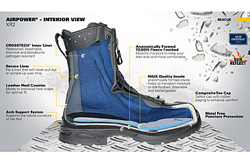 Image of HAIX Mens EMS/Station Airpower XR2 Extra Wide Work Boots, Black, 10 605118XW-10