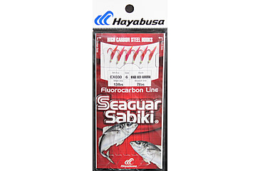Image of Hayabusa Sabiki Seaguar Red Hook, Red Aurora, Size 6, 6 Hooks, EX030-6