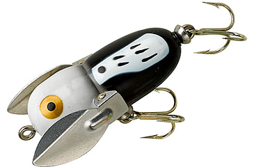 Image of Heddon Tiny Crazy Crawler Topwater Fishing Lure, 1-3/4in, 1/4 oz, Black Hornet, X0320BWH