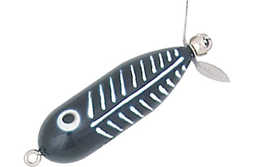 Image of Heddon Tiny Torpedo Topwater Prop Bait, 1-7/8in, 1/4 oz, Black Shore Minnow, X0360XBW