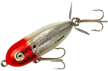 Image of Heddon Tiny Torpedo Topwater Prop Bait, 1-7/8in, 1/4 oz, G-Finish Pearl/Red Head, X0360G28