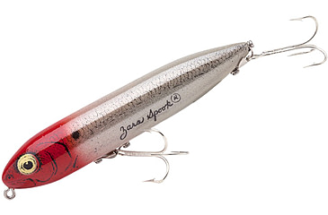 Image of Heddon Zara Spook Topwater Walking Bait, 4-1/2in, 3/4 oz, G-Finish Pearl/Red Head, X9255G28