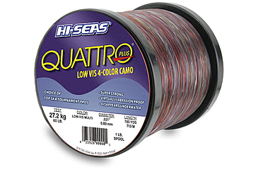 Image of Hi-Seas Hi-Seas GSQ-1-50 Quattro Monofilament Line 50lb, 4-Color Camo 1000yd, GSQ-1-50