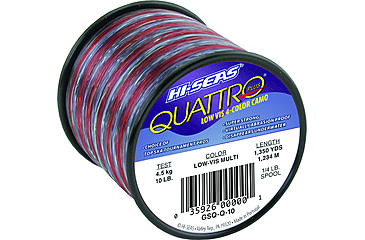 Image of Hi-Seas Hi-Seas GSQ-Q-10 Quattro Monofilament Line 10lb, 4-Color Camo 1350yd, GSQ-Q-10