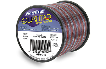 Image of Hi-Seas Hi-Seas GSQ-Q-15 Quattro Monofilament Line 15lb, 4-Color Camo 800yd, GSQ-Q-15