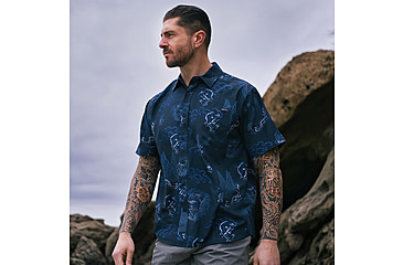 Image of HOWITZER Le Tiger Blue S/S Woven Tee - Mens, Multi-Colored, Small, 371WV130-MULT-S