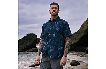 Image of HOWITZER Le Tiger Blue S/S Woven Tee - Mens, Multi-Colored, Small, 371WV130-MULT-S