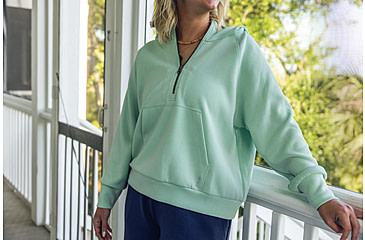 Image of HUK Performance Fishing Bayside 1/2 Zip Hoodie - Womens, Seafoam Mist, Large, H6130030-366-L