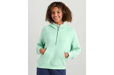 Image of HUK Performance Fishing Bayside 1/2 Zip Hoodie - Womens, Seafoam Mist, Large, H6130030-366-L