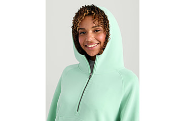 Image of HUK Performance Fishing Bayside 1/2 Zip Hoodie - Womens, Seafoam Mist, Large, H6130030-366-L