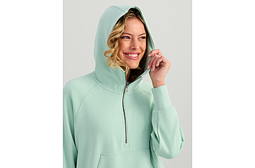 Image of HUK Performance Fishing Bayside 1/2 Zip Hoodie - Womens, Seafoam Mist, Large, H6130030-366-L