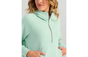 Image of HUK Performance Fishing Bayside 1/2 Zip Hoodie - Womens, Seafoam Mist, Large, H6130030-366-L