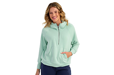 Image of HUK Performance Fishing Bayside 1/2 Zip Hoodie - Womens, Seafoam Mist, Large, H6130030-366-L