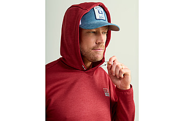 Image of HUK Performance Fishing Cold Front Hoodie - Mens, Scrlt Blz Hthr, 2XL, H1300093-622-XXL