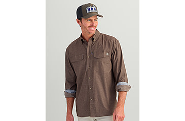 Image of HUK Performance Fishing Hawser Heather Flannel - Mens, Pluff Mud Hthr, Extra Large, H1500208-203-XL