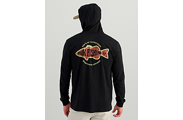 Image of HUK Performance Fishing Huk Bass Apparel Hoodie Tee - Mens, Black, Medium, H1000580-001-M