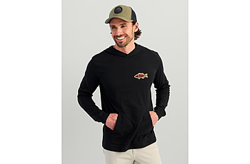 Image of HUK Performance Fishing Huk Bass Apparel Hoodie Tee - Mens, Black, Medium, H1000580-001-M