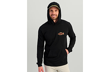 Image of HUK Performance Fishing Huk Bass Apparel Hoodie Tee - Mens, Black, Medium, H1000580-001-M