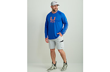 Image of HUK Performance Fishing Huk Icon Crew Long Sleeve Shirt Fresh Salmon XL E13EC917, ATH1200573460XXL