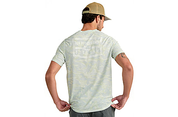 Image of HUK Performance Fishing Drift Printed Short Sleeve Crew - Mens