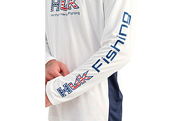Image of HUK Performance Fishing Pursuit Americana Fill Long Sleeve Crew - Mens