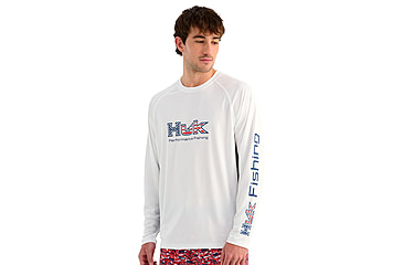 Image of HUK Performance Fishing Pursuit Americana Fill Long Sleeve Crew - Mens