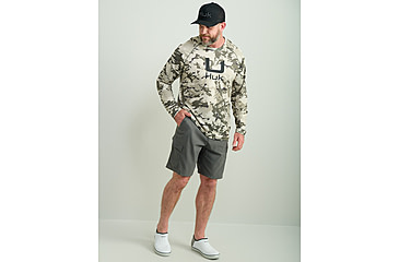 Image of HUK Performance Fishing Icon Kc Printed Hoodie, Moss2, 2XL, H1200585-317-XXL