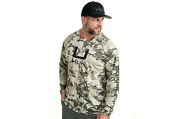 Image of HUK Performance Fishing Icon Kc Printed Hoodie, Moss2, 2XL, H1200585-317-XXL