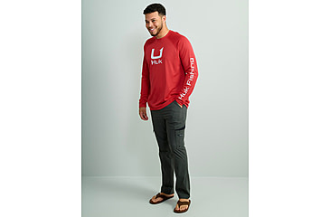 Image of HUK Performance Fishing Icon Long Sleve Crew - Mens, Channel Marker, Extra Large, H1200573-624-XL