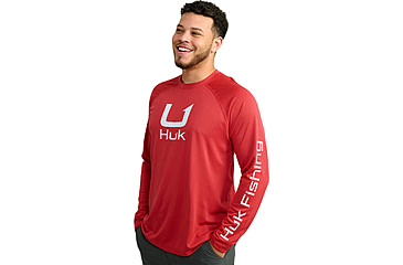 Image of HUK Performance Fishing Icon Long Sleve Crew - Mens, Channel Marker, Extra Large, H1200573-624-XL