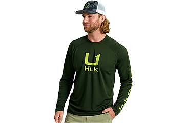 Image of HUK Performance Fishing Icon Long Sleve Crew - Mens, Cypress Landing, Extra Large, H1200573-377-XL