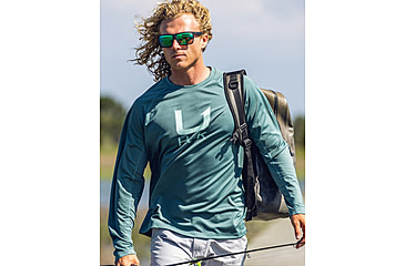 Image of HUK Performance Fishing Icon LS Crew Shirt - Mens, North Atlantic, Small, H1200573-365-S