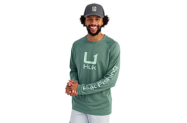 Image of HUK Performance Fishing Icon LS Crew Shirt - Mens, North Atlantic, Small, H1200573-365-S