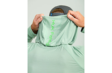 Image of HUK Performance Fishing Icon Performance Hoodie - Mens, Fog Green, Extra Large, H1200574-315-XL