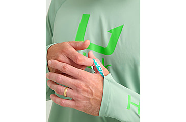 Image of HUK Performance Fishing Icon Performance Hoodie - Mens, Fog Green, Extra Large, H1200574-315-XL