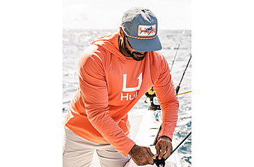 Image of HUK Performance Fishing Icon Performance Hoodie - Mens, Fresh Salmon, 2XL, H1200574-821-XXL