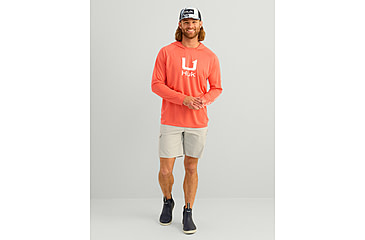 Image of HUK Performance Fishing Icon Performance Hoodie - Mens, Fresh Salmon, 2XL, H1200574-821-XXL