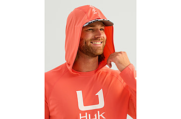 Image of HUK Performance Fishing Icon Performance Hoodie - Mens, Fresh Salmon, 2XL, H1200574-821-XXL