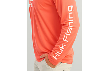 Image of HUK Performance Fishing Icon Performance Hoodie - Mens, Fresh Salmon, 2XL, H1200574-821-XXL