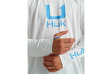 Image of HUK Performance Fishing Icon Performance Hoodie - Mens, White, Large, H1200574-100-L