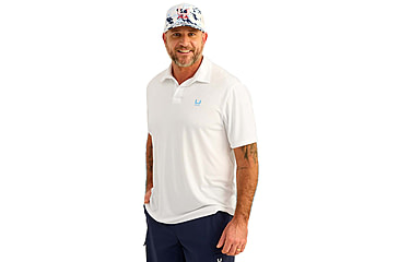 Image of HUK Performance Fishing Icon Performance Polo - Mens, White, Extra Large, H1200639-100-XL