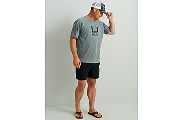 Image of HUK Performance Fishing Icon Short Sleeve Performance Crew - Mens, Night Owl, Medium, H1200572-016-M