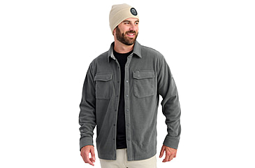 Image of HUK Performance Fishing Jetty Shacket - Mens, Volc Ash Hthr, Small, H1300114-015-S