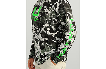 Image of HUK Performance Fishing KC Print Icon Performance Hoodie - Mens, Black, Medium, H1200586-001-M