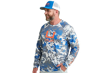 Image of HUK Performance Fishing KC Print Icon Performance Hoodie - Mens, Night Owl2, Large, H1200586-019-L
