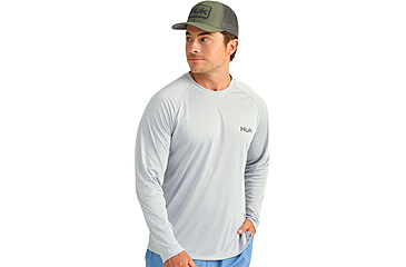 Image of HUK Performance Fishing KC Pursuit Graphic Crew - Mens, Harbor Mist2, Medium, H1200631-035-M