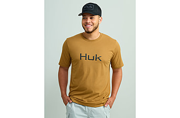 Image of HUK Performance Fishing Logo Tee - Mens, Sand Piper, Medium, H1000390-217-M
