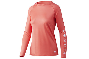 Image of HUK Performance Fishing Pursuit Long-Sleeve Shirt - Women's, Extra Large, Hot Coral, H6120109-684-XL